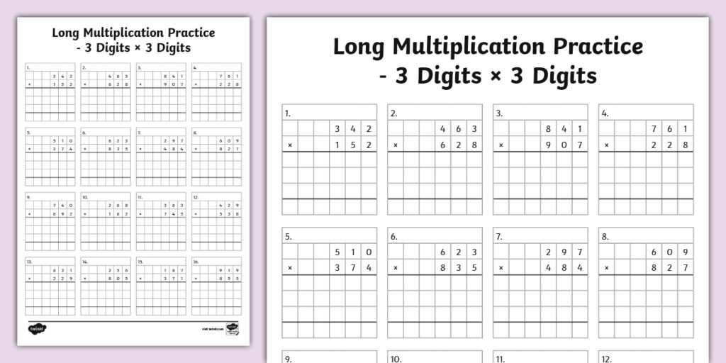 Two And Three Digit Multiplication Worksheets - long multiplication worksheet 3 digits x 3 digits t m 1725364150