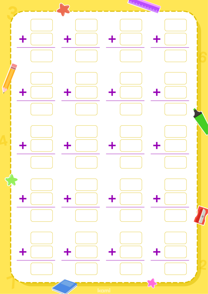 Two Column Blank Math Worksheet | Orange for Teachers | Perfect … Two Column Blank Math Worksheet | Orange for Teachers | Perfect ...