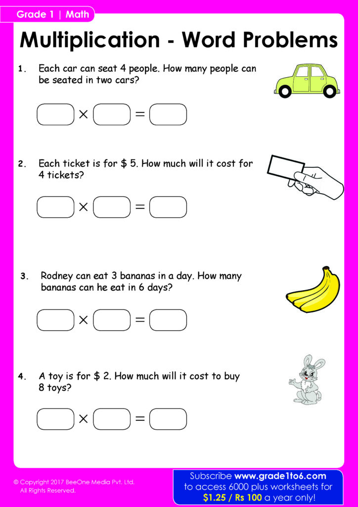 Word Problems For Grade 1 | Grade1to6.com - Worksheets Library
