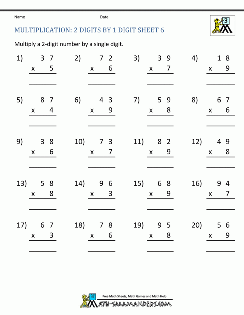Worksheet On Multiplication For Class 3 | Multiplication Worksheets
