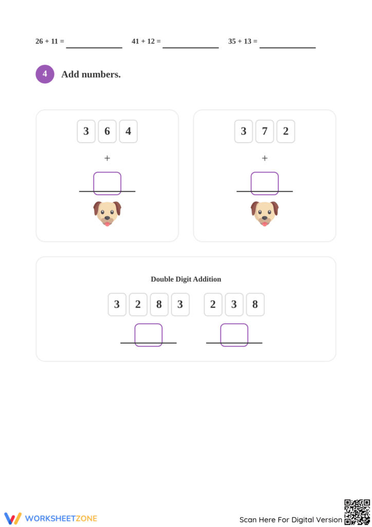 G2 Edexcel W13 Worksheet for Adding Numbers Worksheet for G2 Edexcel W13 focusing on adding numbers with visual aids