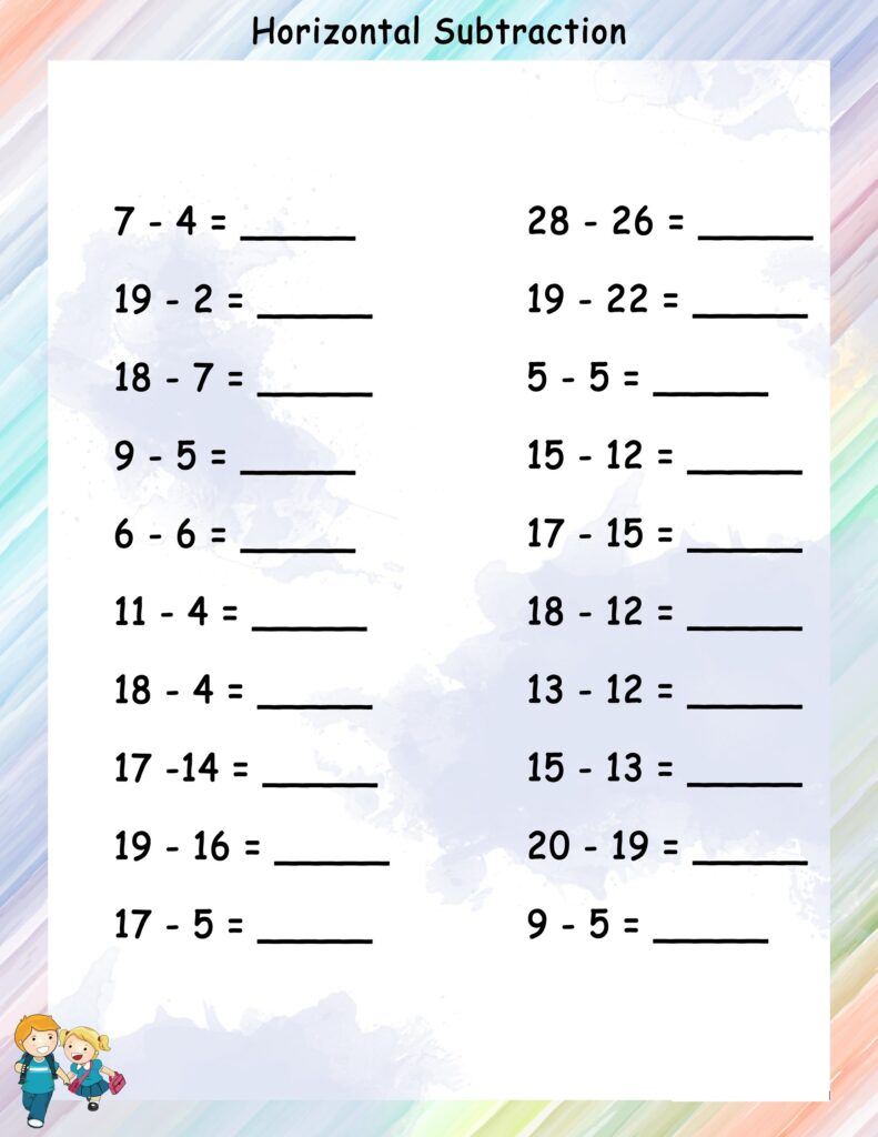 Free Year 2 Math Worksheets for Practice Free printable Year 2 math worksheets featuring horizontal subtraction exercises