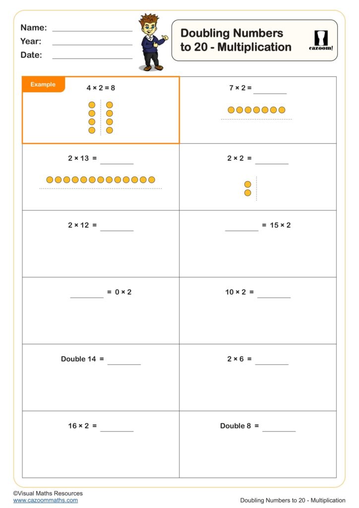 Free Year 2 Maths Sheets Printables featuring multiplication and division exercises for kids