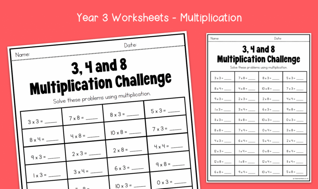 Year 3 | Multiplication Challenge for the 3, 4 and 8 Times Table … Year 3 | Multiplication Challenge for the 3, 4 and 8 Times Table ...